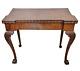 Antique English 19thc Ball Claw Chippendale Mahogony Flip Top Game Table Console