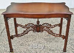 Antique ENGLISH Mahogany CHINESE CHIPPENDALE Pierce Carved TEA TABLE Console