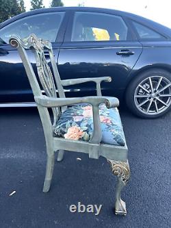 Antique English Chippendale Solid Mahogany Set of Eight Dining Chairs