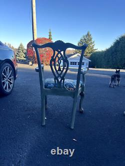 Antique English Chippendale Solid Mahogany Set of Eight Dining Chairs