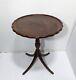Antique Federal Chippendale Pie Crust Mahogany Round Pedestal Table Claw Feet