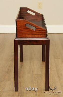 Antique George III Style Mahogany Butters Wine Rack Tray Table on Frame