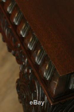Antique Georgian Carved Mahogany Ball and Claw 64 Console Table