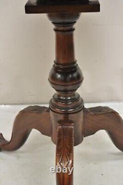 Antique Georgian Chippendale Pie Crust Mahogany Ball and Claw Tilt Top Table