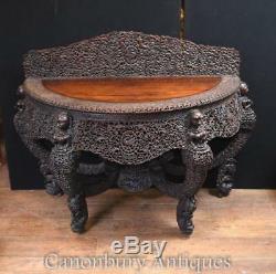 Antique Hand Carved Burmese Console Table Burma Circa 1880