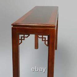 Antique Henredon Chinese Chippendale Mahogany Crossbanded Console Table, 20th C