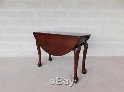 Antique Irish Chippendale 18th Century Mahogany Ball & Claw Foot Drop Side Table