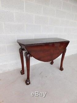 Antique Irish Chippendale 18th Century Mahogany Ball & Claw Foot Drop Side Table