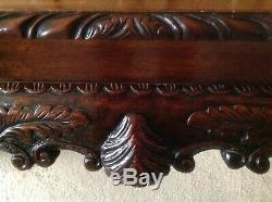 Antique Irish Cork Dublin Georgian mahogany Chippendale table shell carving