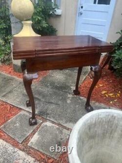 Antique Mahogany American Chippendale Style Game Table