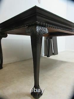 Antique Mahogany Ball Claw Chippendale Banquet Conference Dining Room Table