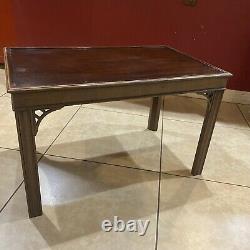 Antique Mahogany Butler Tea Table withRemovable Tea Tray Chippendale Style Vintage