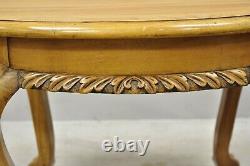 Antique Mahogany Carved Paw Feet Small Oval Chippendale Georgian Coffee Table
