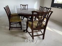 Antique Mahogany Chippendale Claw Foot Dining Chairs Table Set Mission Nouveau