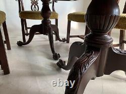 Antique Mahogany Chippendale Claw Foot Dining Chairs Table Set Mission Nouveau