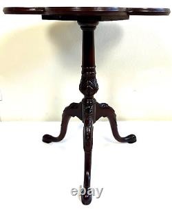Antique Mahogany Chippendale Clover Pie Crust Side Table