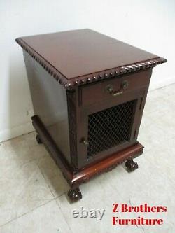 Antique Mahogany Chippendale Lamp End Table Nightstand Ball and Claw A