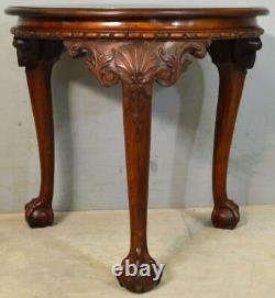 Antique Mahogany Chippendale Round Carved Stand #21268