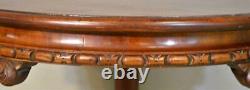 Antique Mahogany Chippendale Round Carved Stand #21268