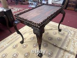 Antique Mahogany Druce & Co. Of London Chippendale Silver Table Library Entryway
