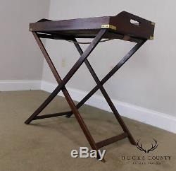 Antique Mahogany Folding X Base Butlers Tray Table