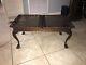 Antique Mahogany Wood Claw Foot Glass Tray Top Coffee Table