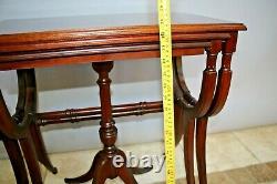 Antique Nesting Tables set of 3 Solid Mahogany Roman Empire Chippendale style