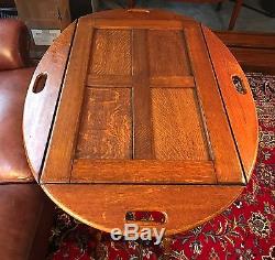Antique Oak Victorian Butler's Table c. 1880
