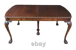 Antique Romweber English Chippendale Georgian Mahogany Extendable Dining Table