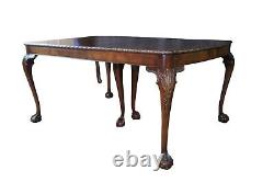 Antique Romweber English Chippendale Georgian Mahogany Extendable Dining Table