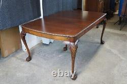 Antique Romweber English Chippendale Georgian Mahogany Extendable Dining Table