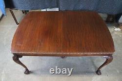 Antique Romweber English Chippendale Georgian Mahogany Extendable Dining Table