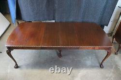 Antique Romweber English Chippendale Georgian Mahogany Extendable Dining Table