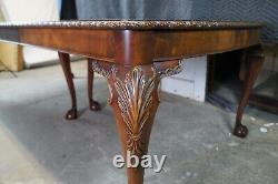 Antique Romweber English Chippendale Georgian Mahogany Extendable Dining Table