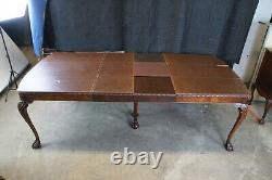 Antique Romweber English Chippendale Georgian Mahogany Extendable Dining Table