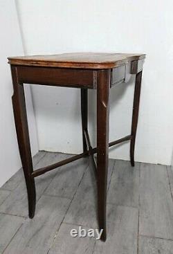 Antique Rustic Mahogany Wood English Style Chippendale Desk Table Victorian