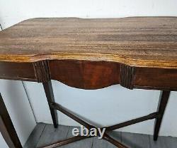 Antique Rustic Mahogany Wood English Style Chippendale Desk Table Victorian