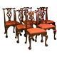 Antique Set Of 8 Heavy Chippendale Style Dining Chairs #22061