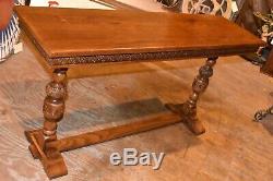 Antique Solid Oak Sofa Table Vintage Furniture