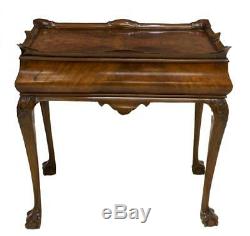 Antique Table, Tea, Chippendale Style Burlwood, Late 19th C, 1800s, Gorgeous