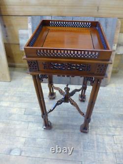 Antique Vintage Chinese Chippendale Style Hardwood Side Display Table Stand