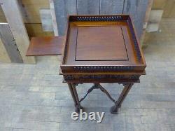 Antique Vintage Chinese Chippendale Style Hardwood Side Display Table Stand