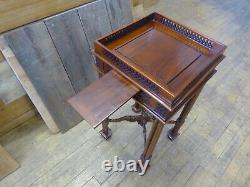 Antique Vintage Chinese Chippendale Style Hardwood Side Display Table Stand