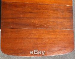 Antique Vintage Mahogany Wood Wooden Drop Leaf Pedestal Claw Foot Dining Table
