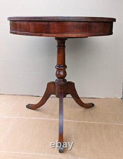 Antique Vintage Old French Mahogany Solid Wood Wooden End Accent Side Lamp Table