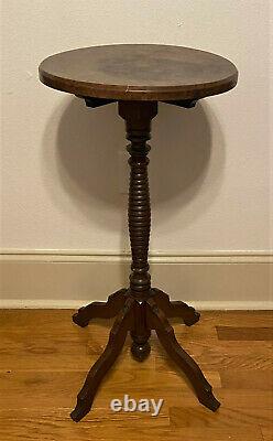 Antique Vintage Round Pedestal Tea Occasional Side Table Plant Stand 30