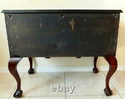 Antique/Vtg Mahogany Wood Ball & Claw Lowboy Chest of Drawers Dresser End Table