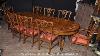 Antique Walnut Dining Table And Chippendale Chair Set