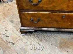 Antique cherry chippendale 4 drawer dresser chest ogee bracket feet small 1700s