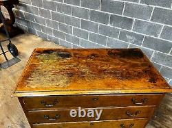 Antique cherry chippendale 4 drawer dresser chest ogee bracket feet small 1700s